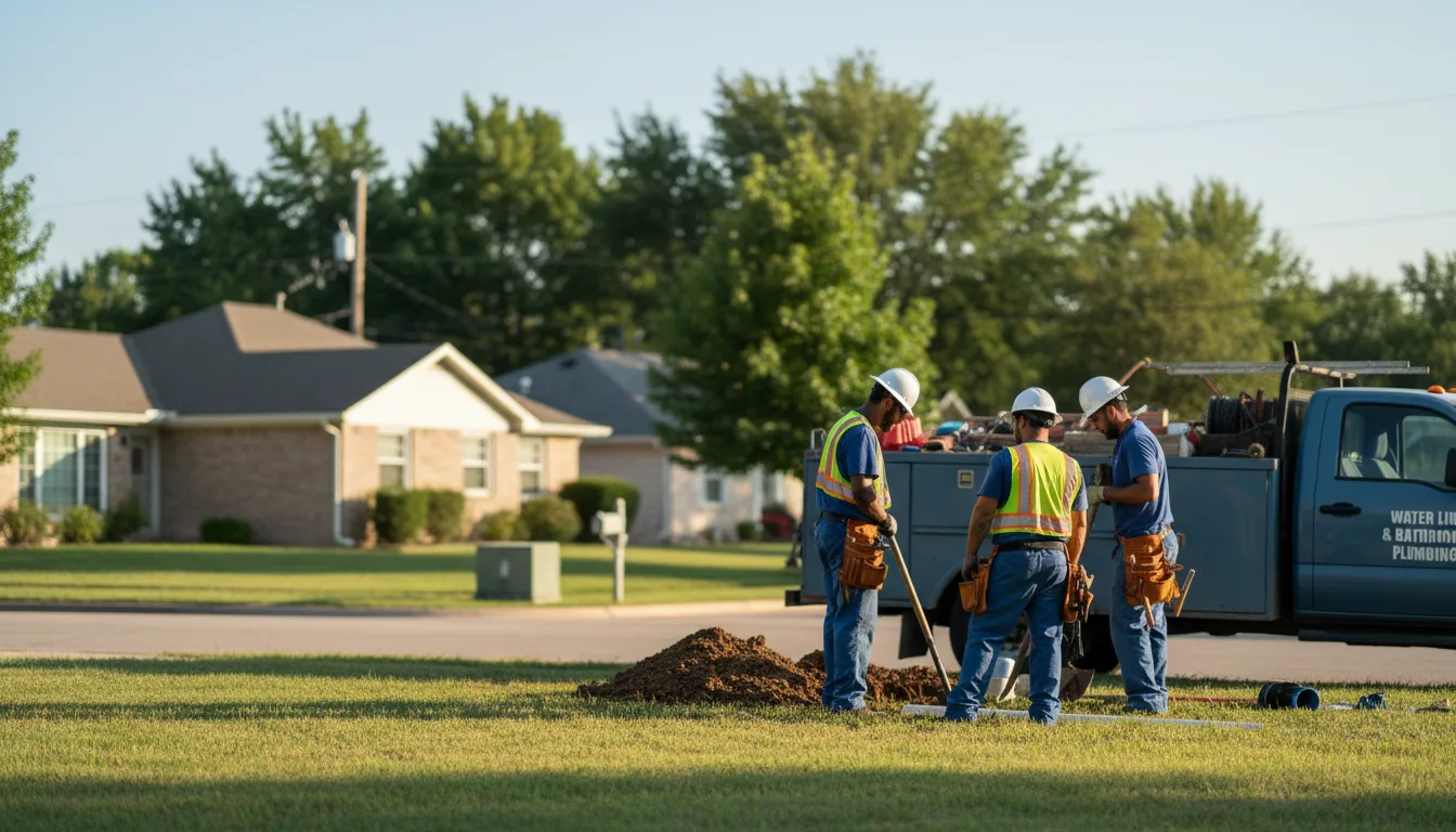 Residential water line and bathroom plumbing service in Bradgate, IA